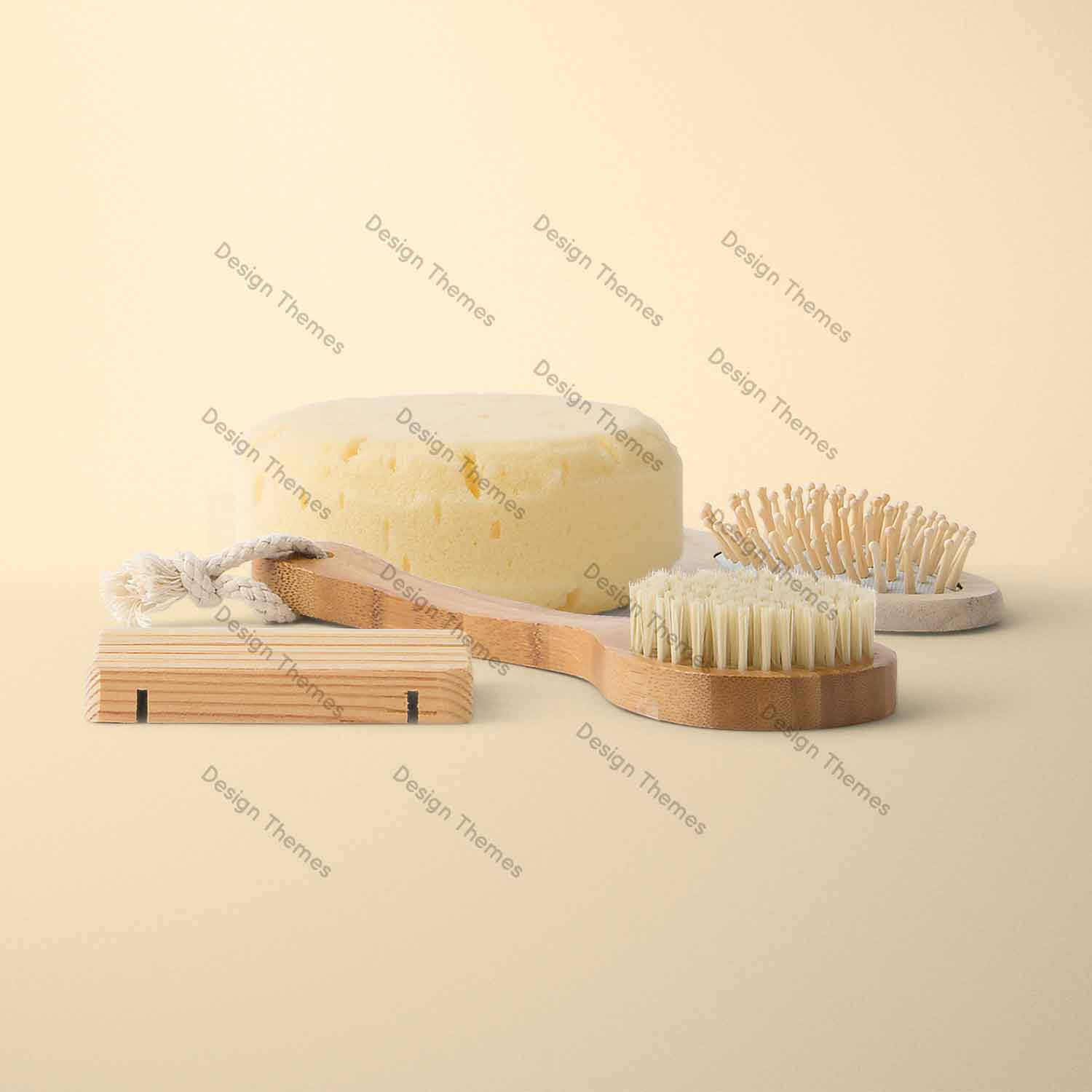 wood comb and yoga sponge wood comb and yoga sponge